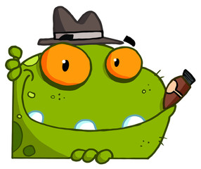Mobster Frog Cartoon Character