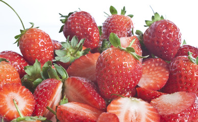 fresly picked strawberries on a plate