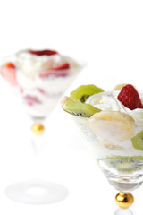 fruit with whipped cream