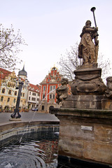 Gotha - Marktbrunnen mit historischem Rathaus