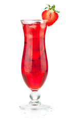Strawberry cocktail with ice
