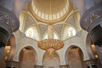 Decoration of Sheikh Zayed Mosque. Abu Dhabi, UAE