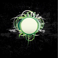 beautiful ornate shield green