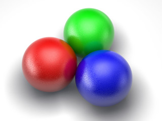 RGB balls isolated on white