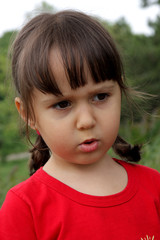 little girl outside