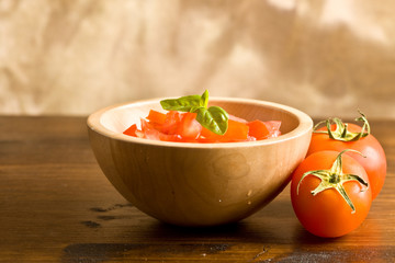 Pomodori tagliati a cubetti