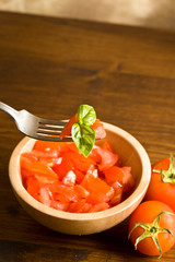 Pomodori tagliati a cubetti