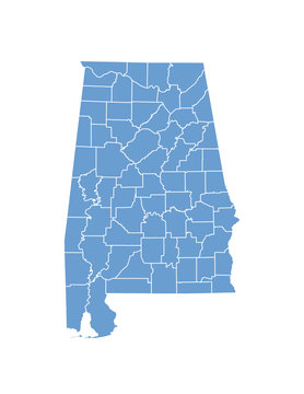 Alabama map in vector