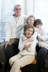 Portrait of children with grandparents