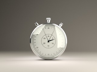 Isolated stopwatch. Grey background series