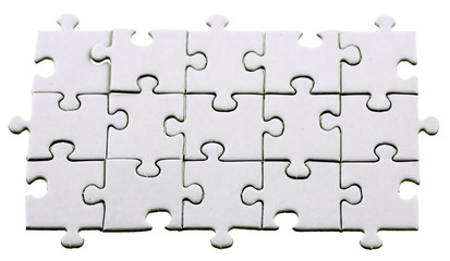 puzzle carton vierge, fond blanc