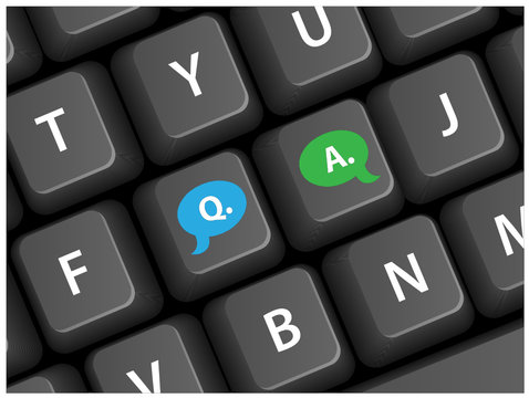 "Q&A" keys on keyboard (help tech support faq online)