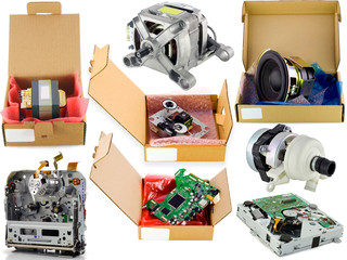 Cardboard spare parts packing set