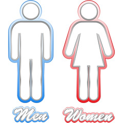 Men and women icons. Graphic elements set.