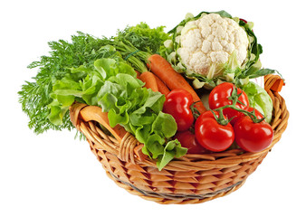 Korb mit farbenfrohem Gemüse