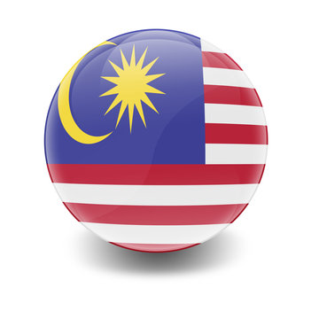 Esfera brillante con bandera Malasia