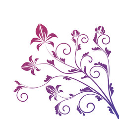 Obraz na płótnie Canvas Beauty artistic purple red floral pattern isolated on white