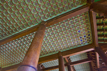 chine,beijing : tombeau des ming, plafond