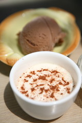 close up of a cup of fresh mousse