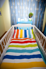 nursery room and baby cot