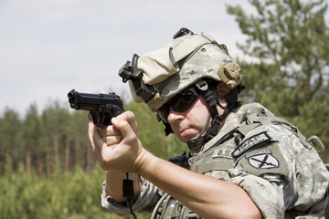 Soldier with pistol