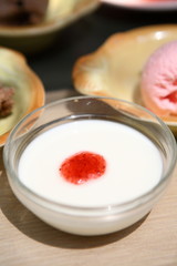 close up of a cup of fresh mousse