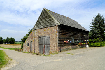 Fototapeta na wymiar A small barn in the Biesbosch National Park, Holland