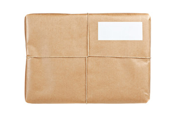 Brown package with blank label