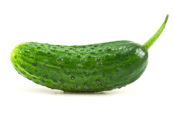 green  cucumber, isolated on white background