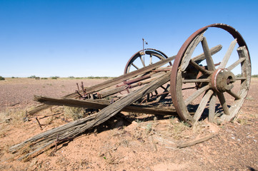 Fototapeta premium Old wrecked cart in Outback Australia