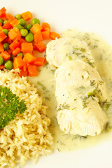 Chicken breast in dill sauce