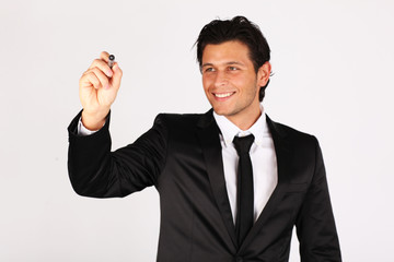 Geschäftsmann beim arbeiten