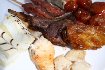 delicious meat food in a white plate