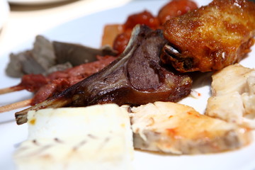 delicious meat food in a white plate