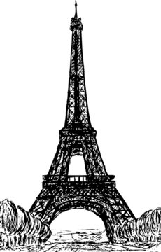 vector - Eifel Tower in Paris , Europe