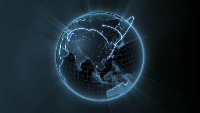 global network animation - blue version - loop