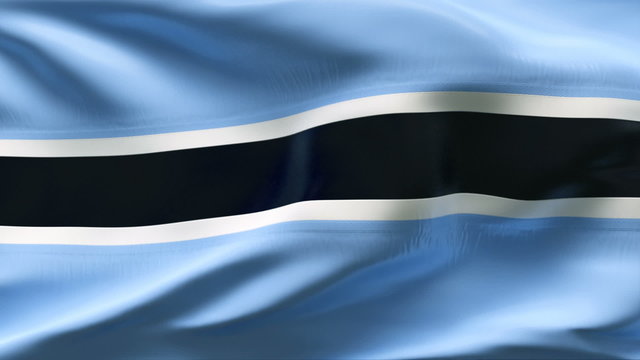 Creased botswana satin flag in wind with seams and wrinkle