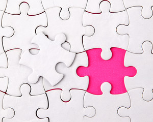 abstract puzzle background with one piece missing