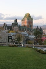 Château Frontenac in Quebec City, short before sunset, Quebec, Canada