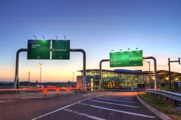 Keuken foto achterwand Luchthaven Sunset over airport in Cork - Ireland