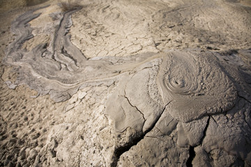 Muddy volcanos, rare geological feature