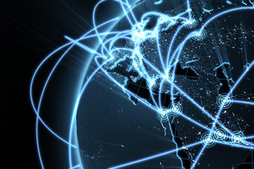 global network concept - blue europe version © brave rabbit