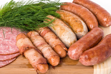 Grilled sausages