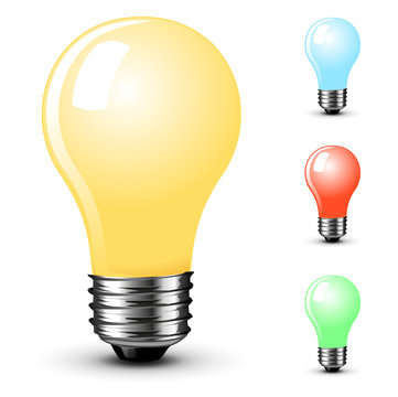 Colored lightbulbs. Vector