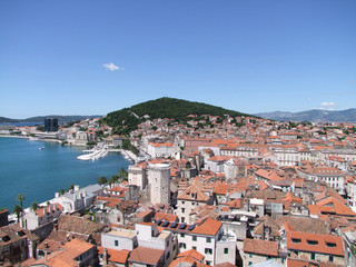 Naklejka na ściany i meble Split w Chorwacji portu i starego miasta