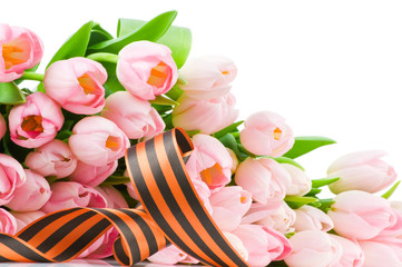 Tulips isolated on white background