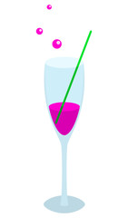 Glass with a lilac drink