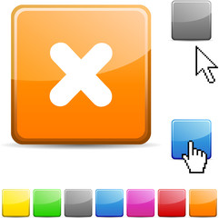 Fototapeta premium Cross glossy button.