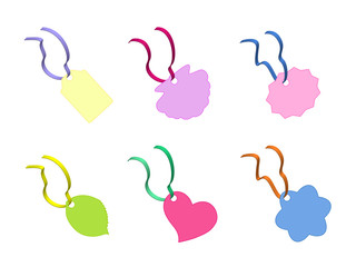 Price tags with ribbon