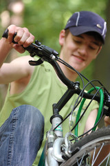 Obraz premium Driving on a bicycle